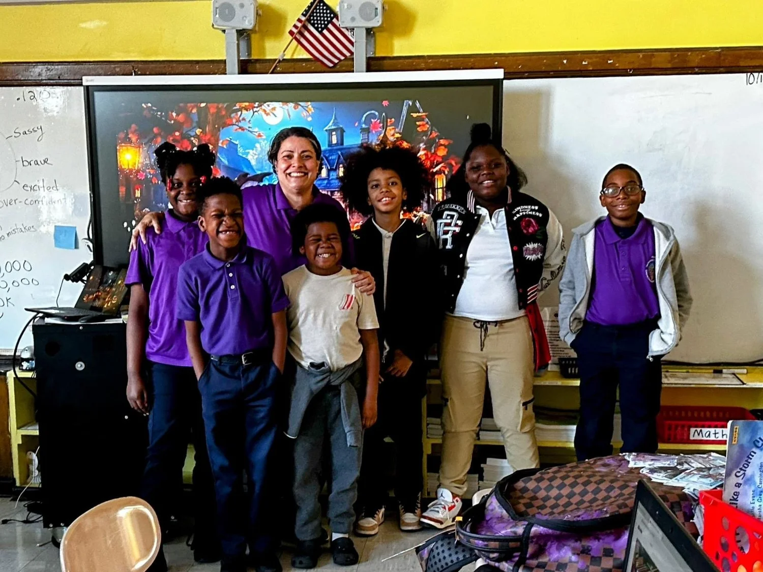 Group of children walking down 