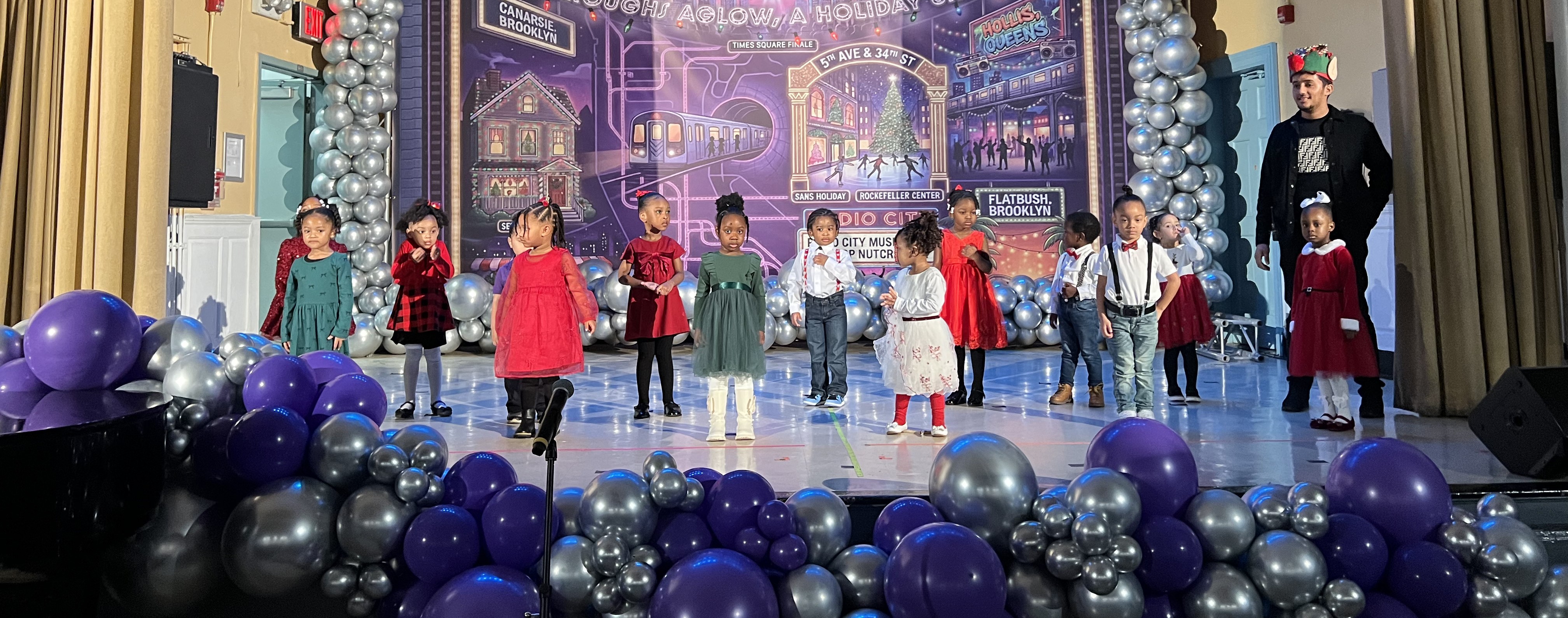 Classroom with a teacher sitting at a desk 