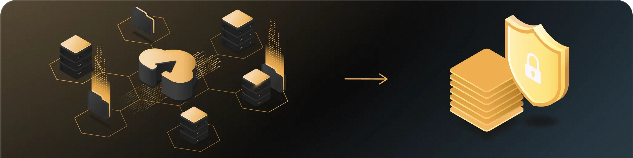 graphic of the cloud with an arrow to a safety lock showcasing data protection