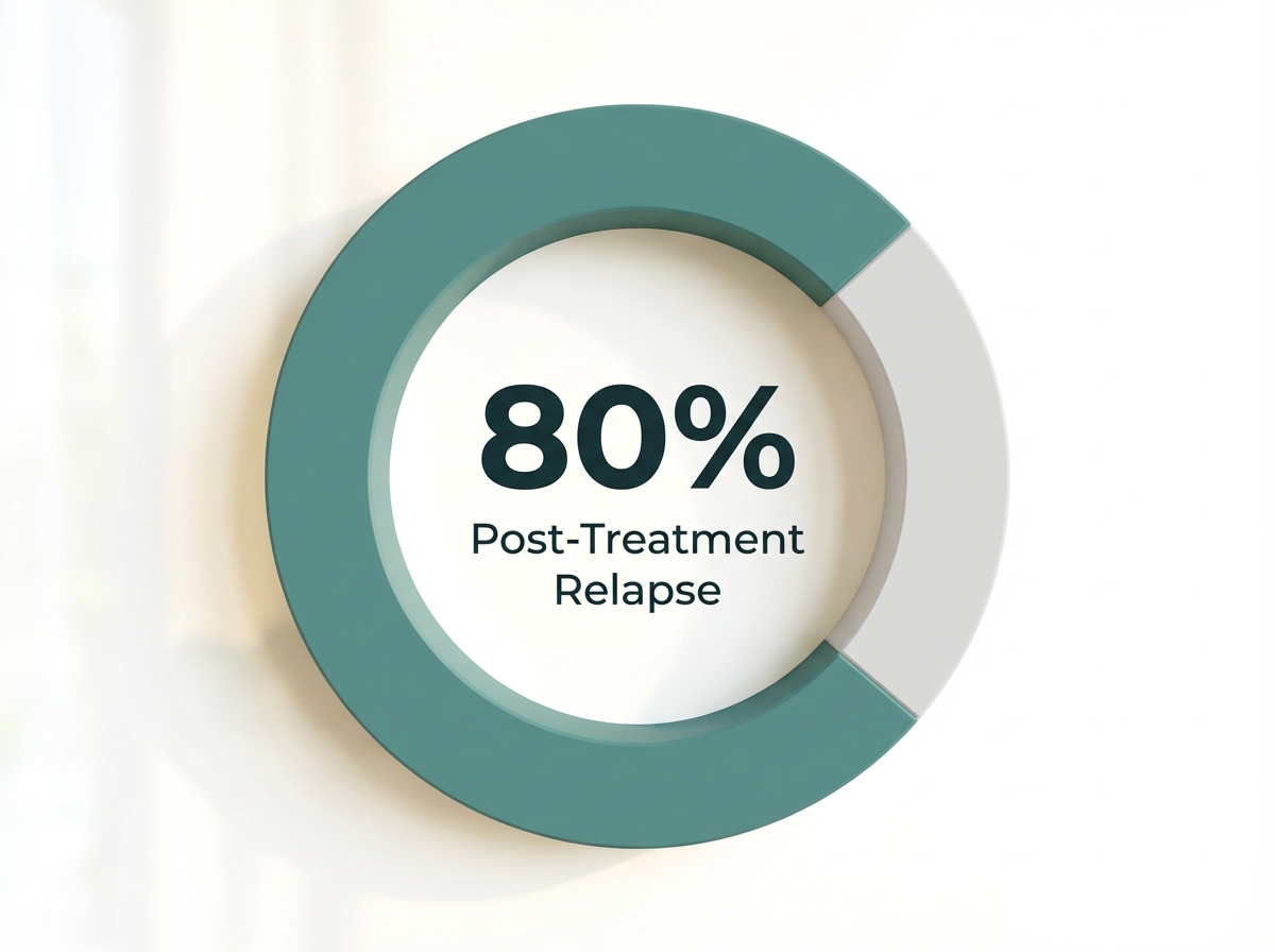 Infographic showing Estimated Post-Treatment Relapse Rate: 80%