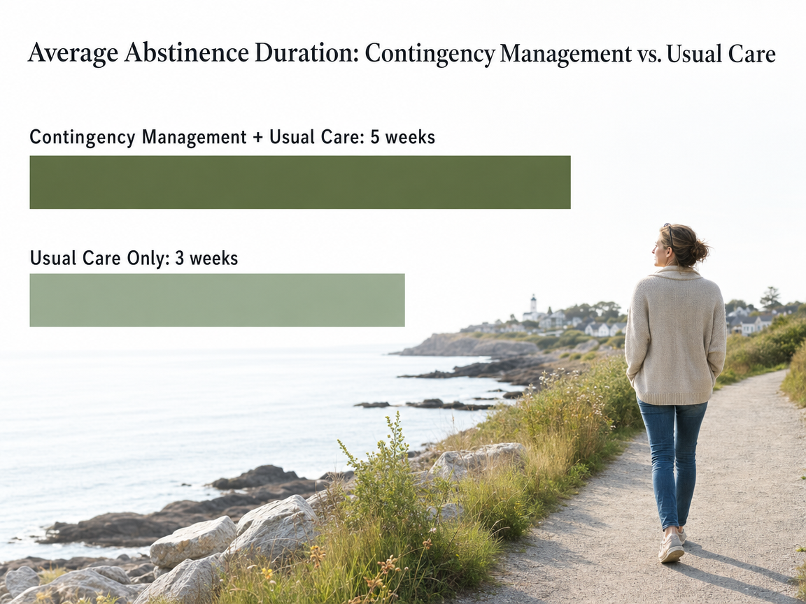 Chart showing Average Abstinence Duration: Contingency Management vs. Usual Care