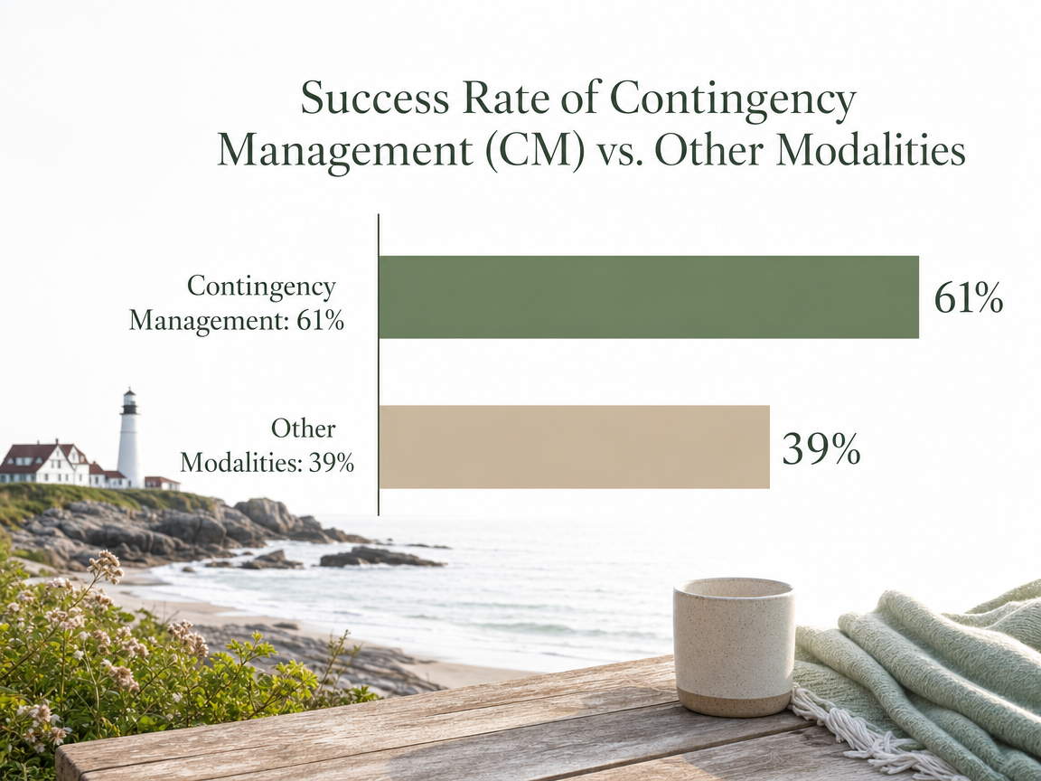Chart showing Success Rate of Contingency Management (CM) vs. Other Modalities