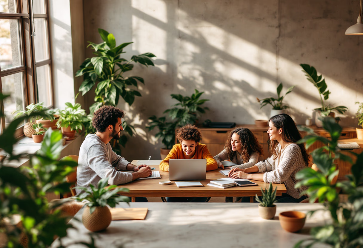image of students attending an online class (for a edtech)