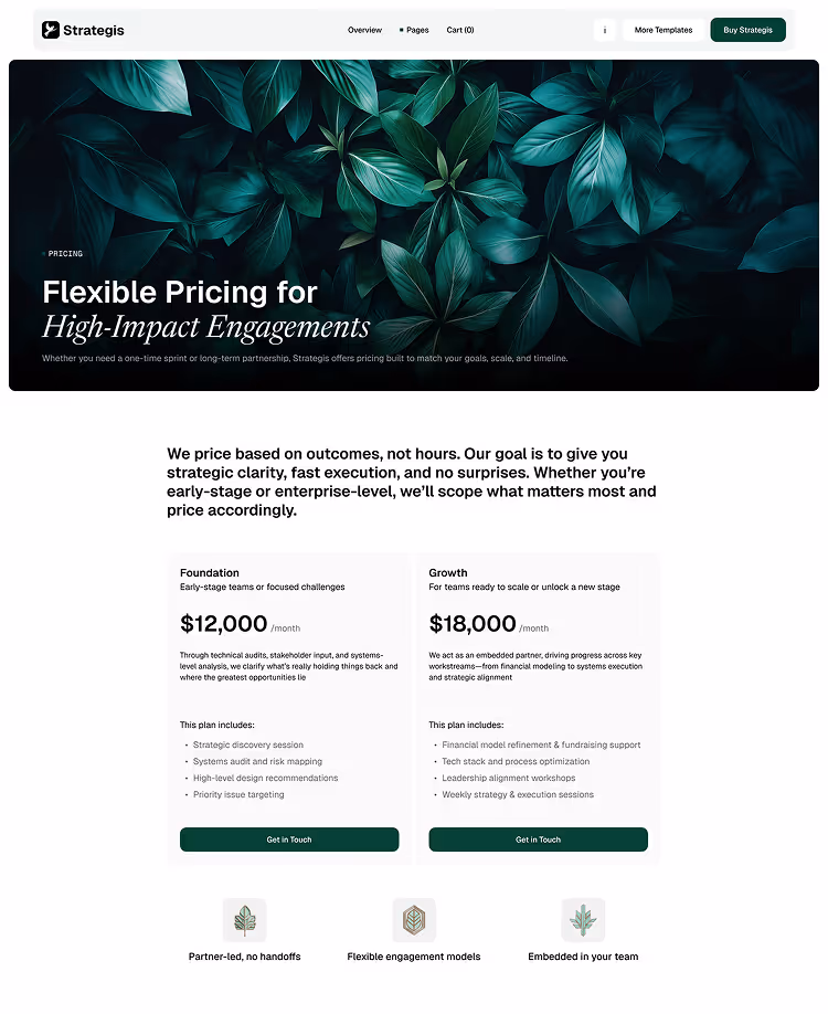 Consulting firm template pricing