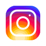 Instagram app icon with a white camera outline on a gradient background from purple to orange.