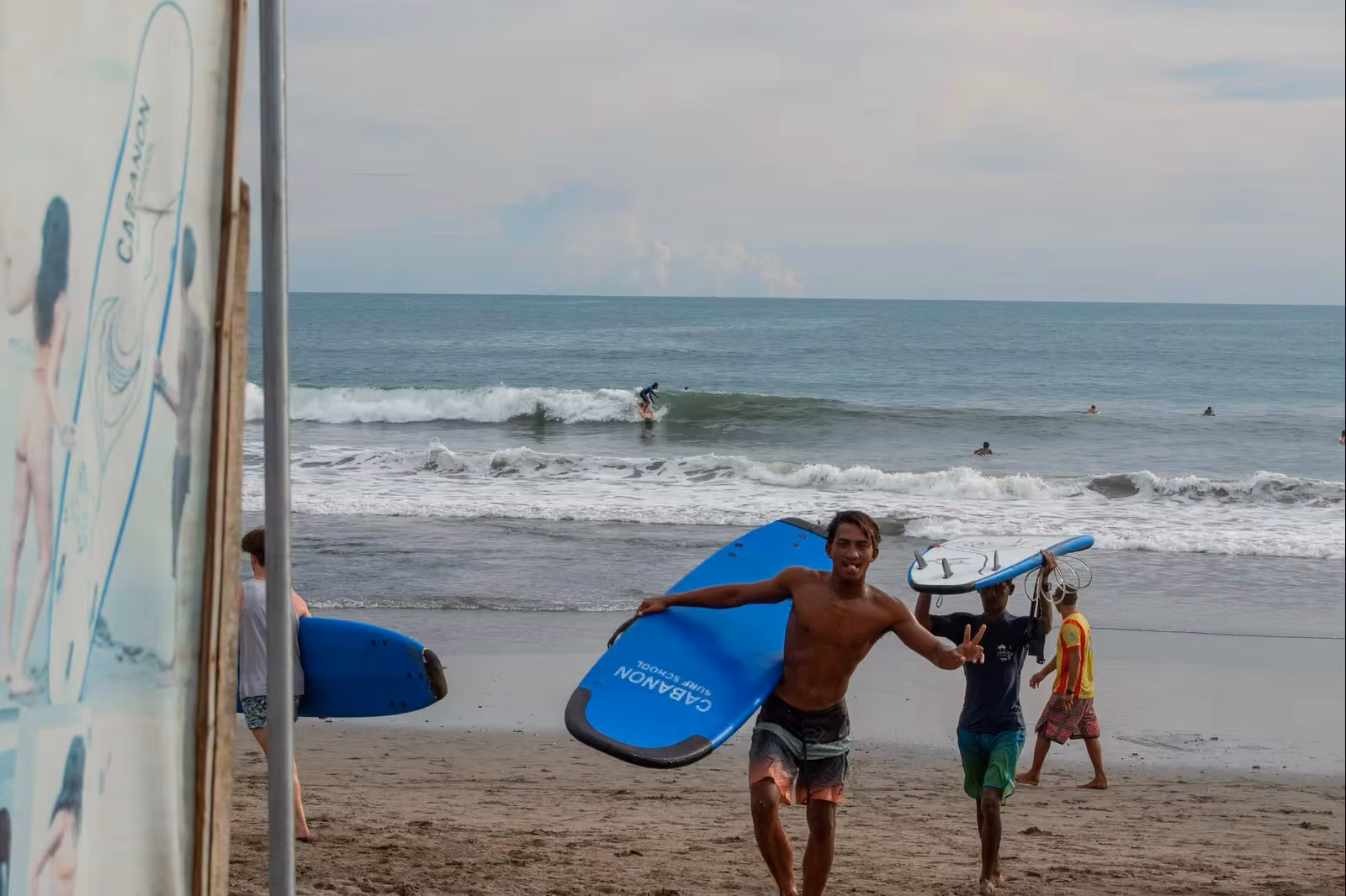 Surfing With Rocky, a long-standing local surf instructor in Canggu, Bali