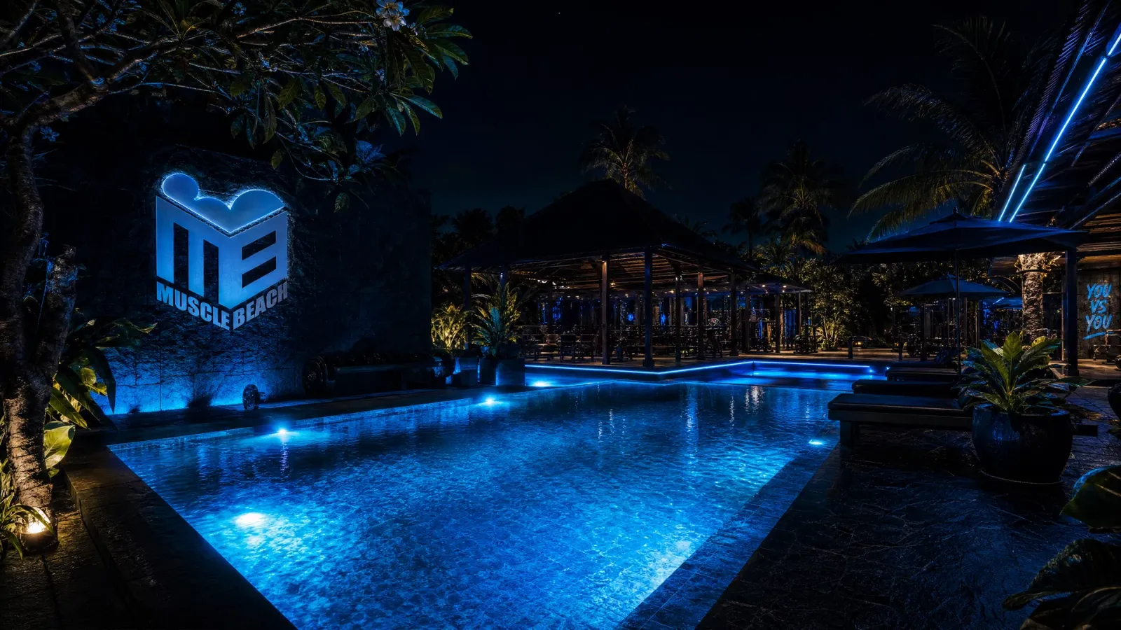 Muscle Beach Club in Ungasan, a weights gym with ice bath, sauna and pool