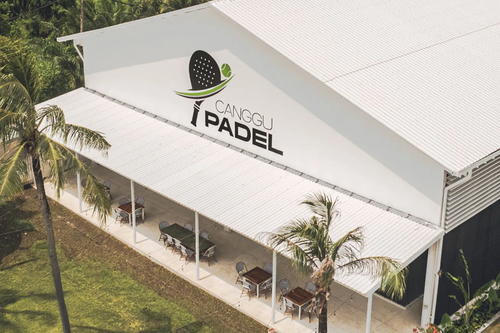 Canggu Padel in Berawa, four panoramic all-weather courts beside a sports cafe