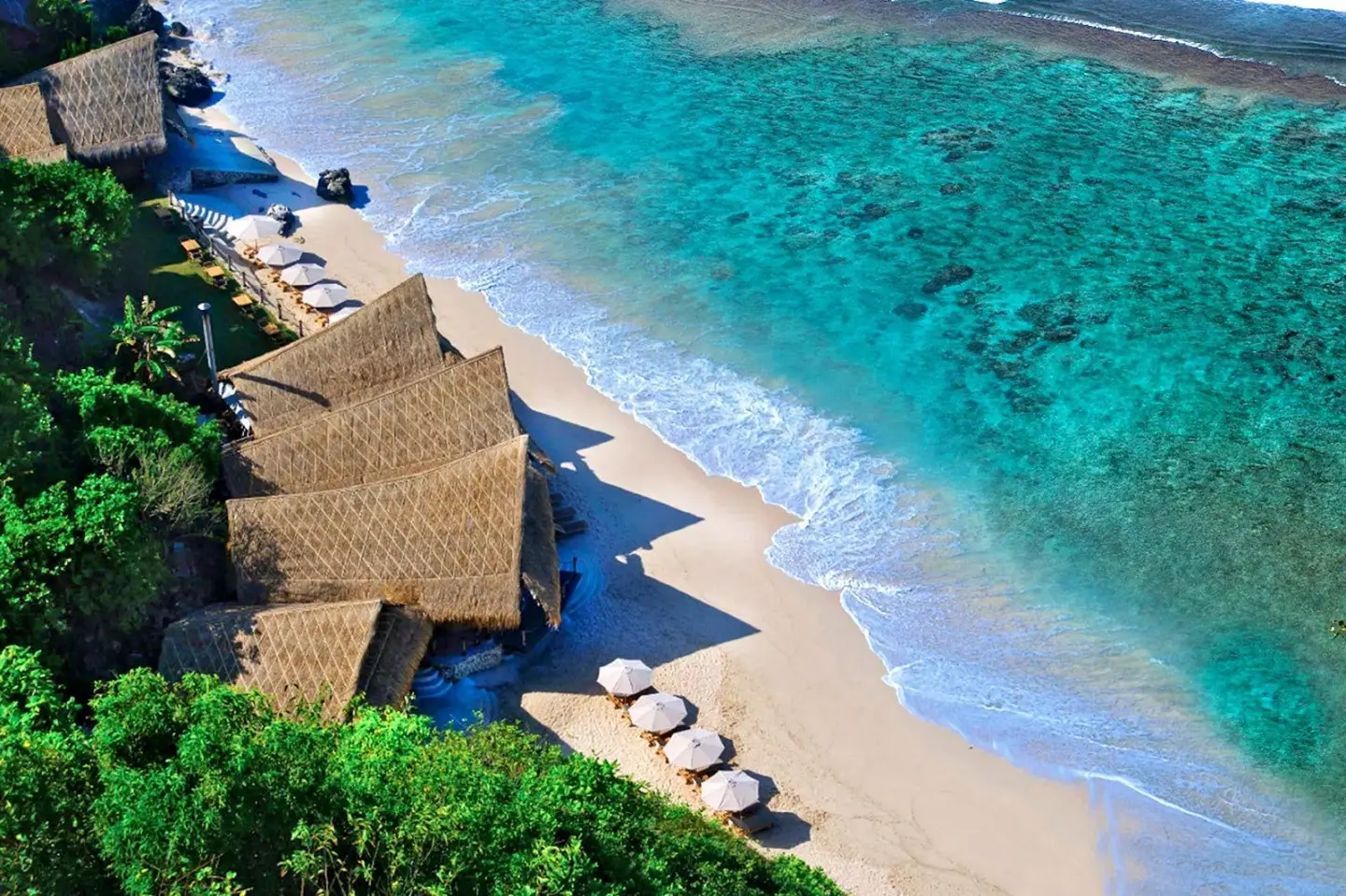 White sand and beanbags at Sundays Beach Club, Ungasan