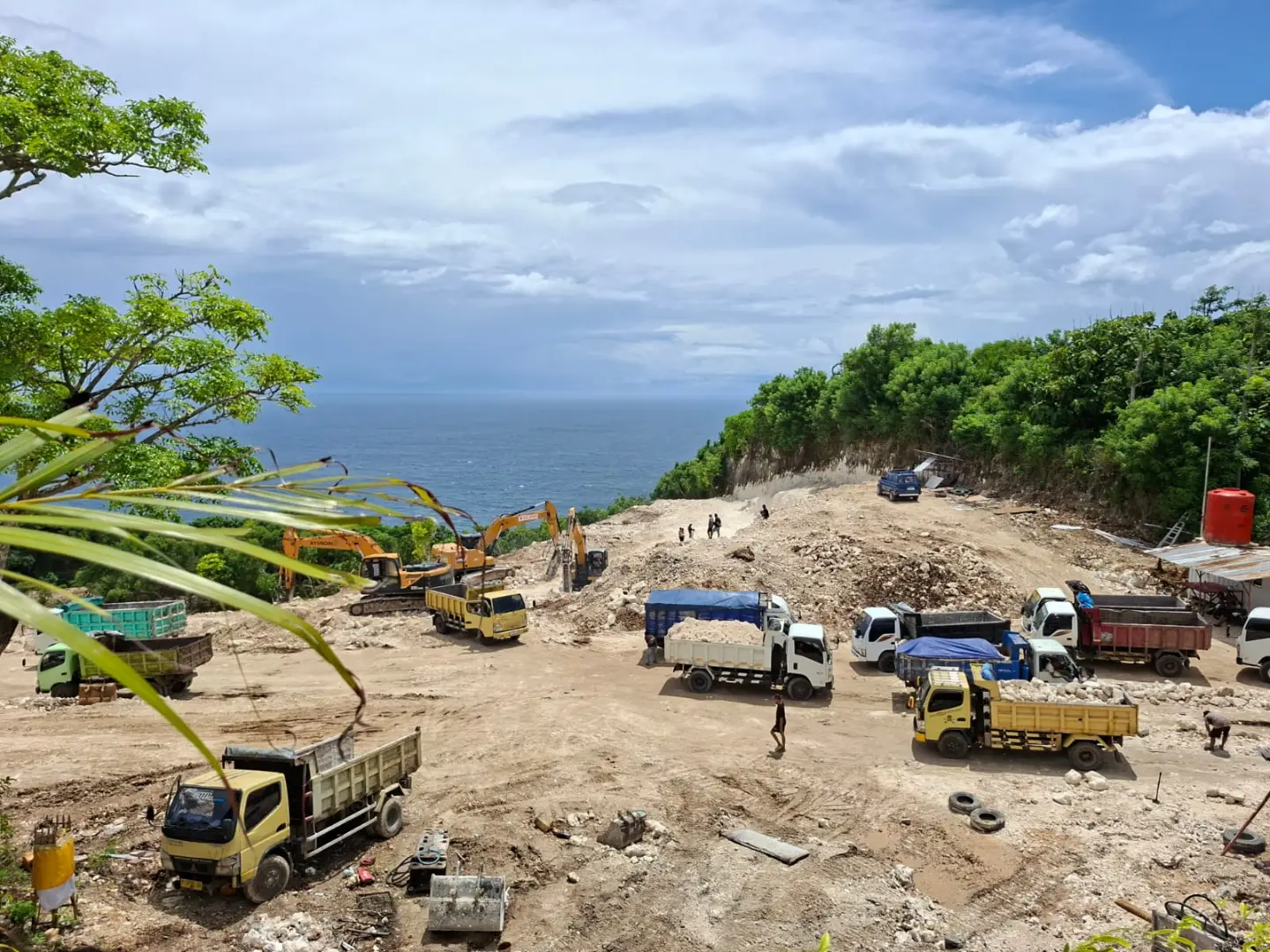 Construction underway on a villa development in Uluwatu, Bali