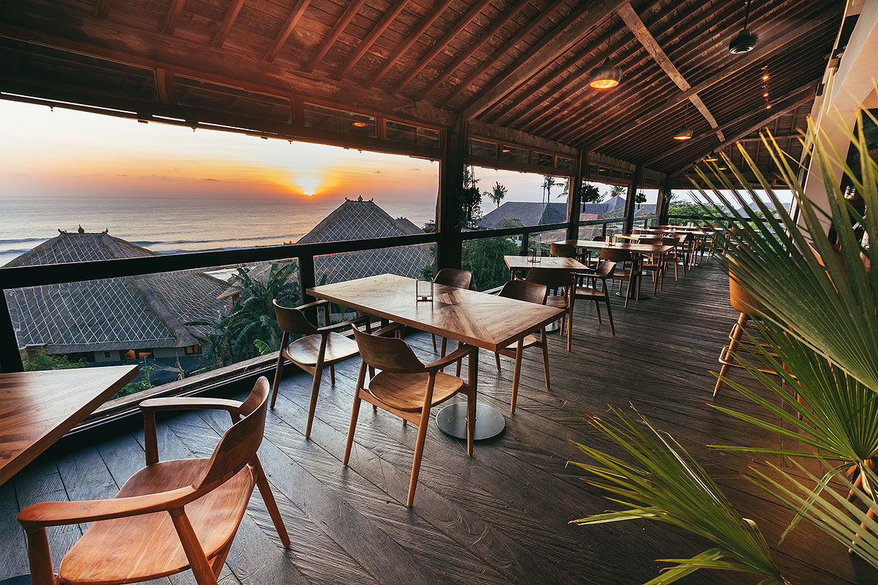 The sunset terrace at Mana restaurant in Uluwatu