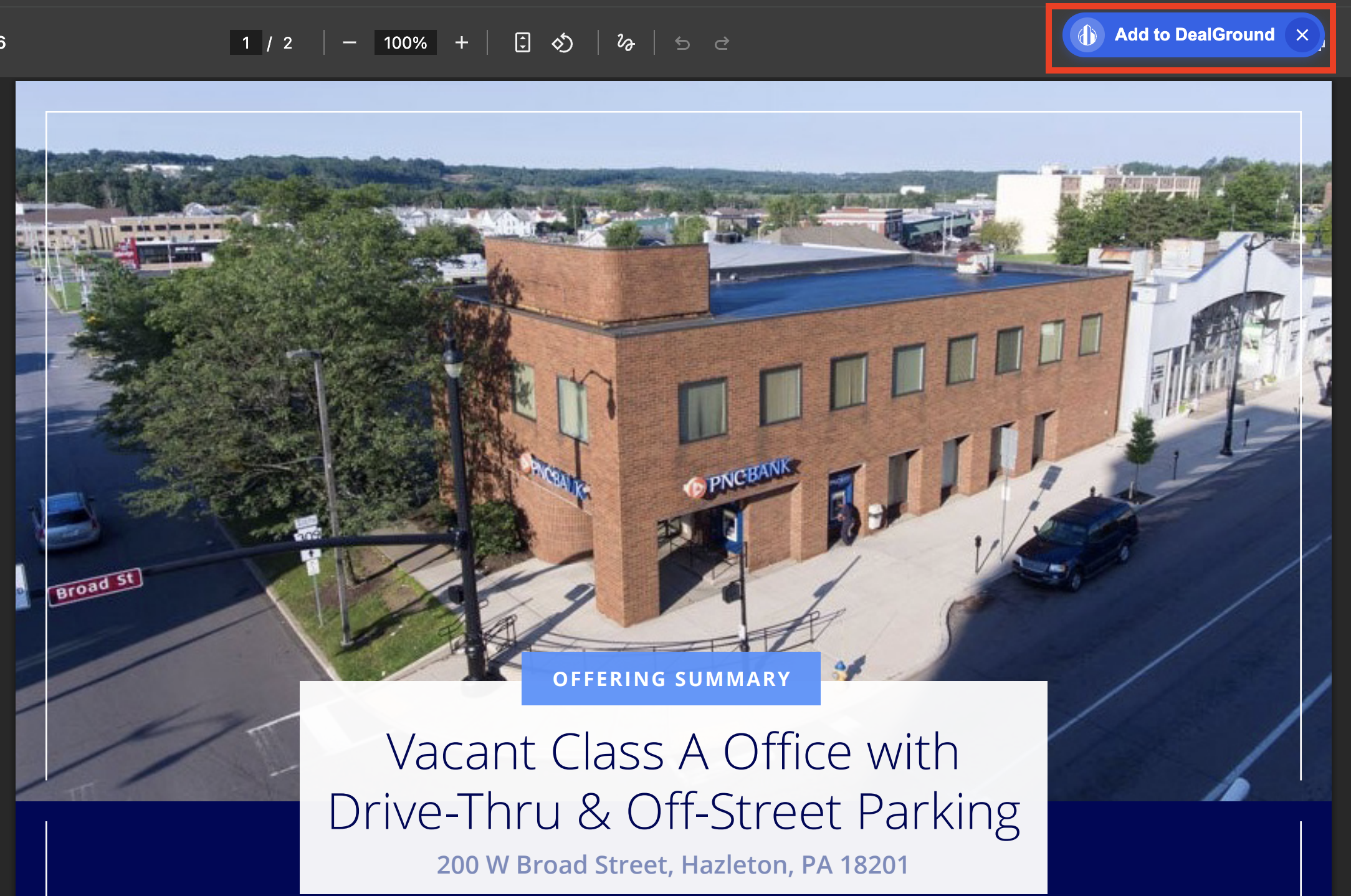 Add a brochure to DealGround with one click