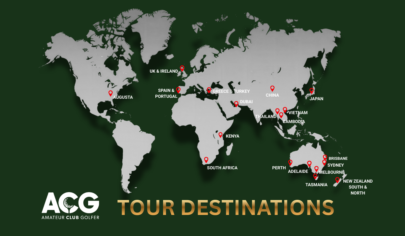 Escorted worldwide international golf tours Australia