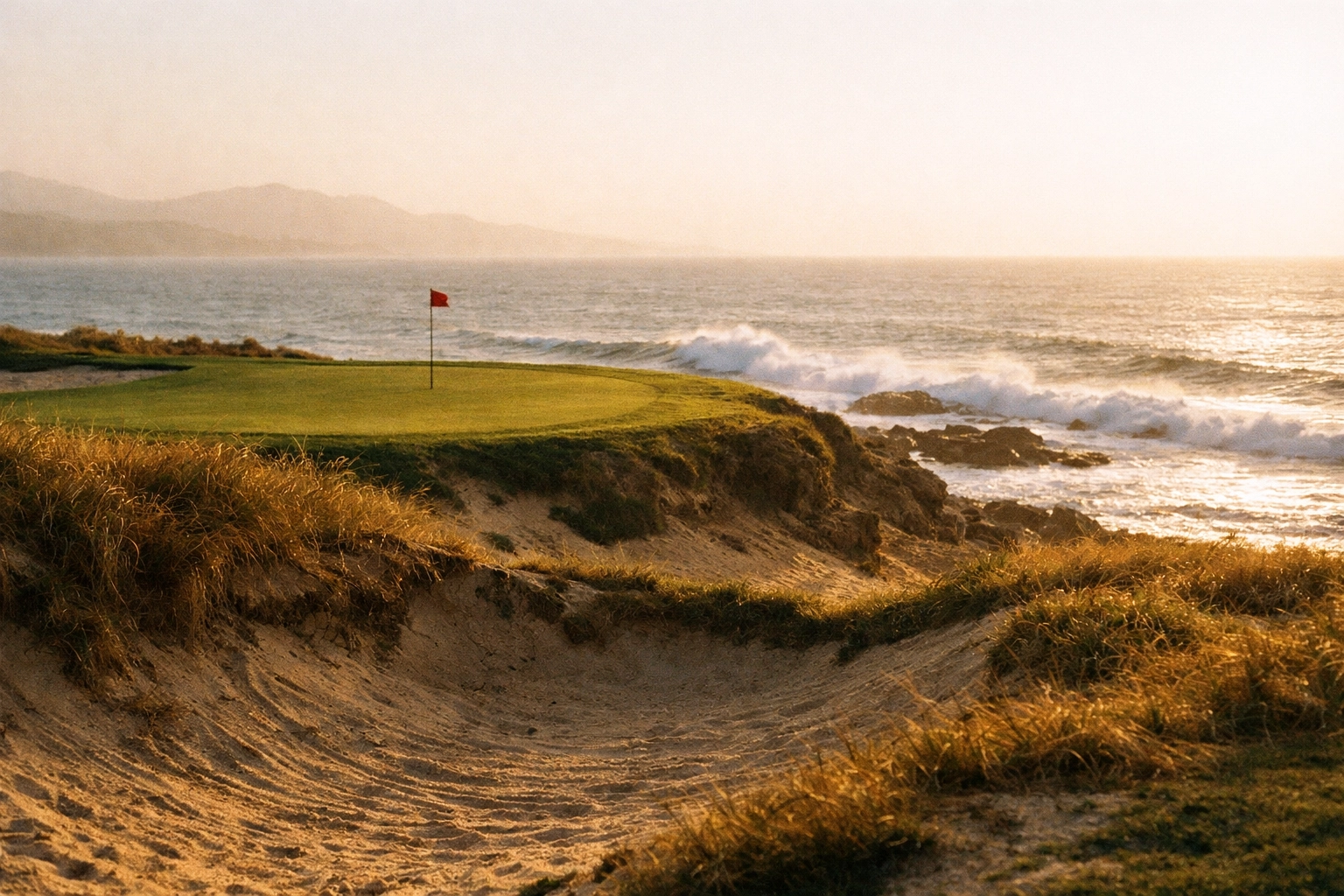 Scenic coastal golf at The Dunes Course, Shenzhou Peninsula, a highlight of China golf tours.
