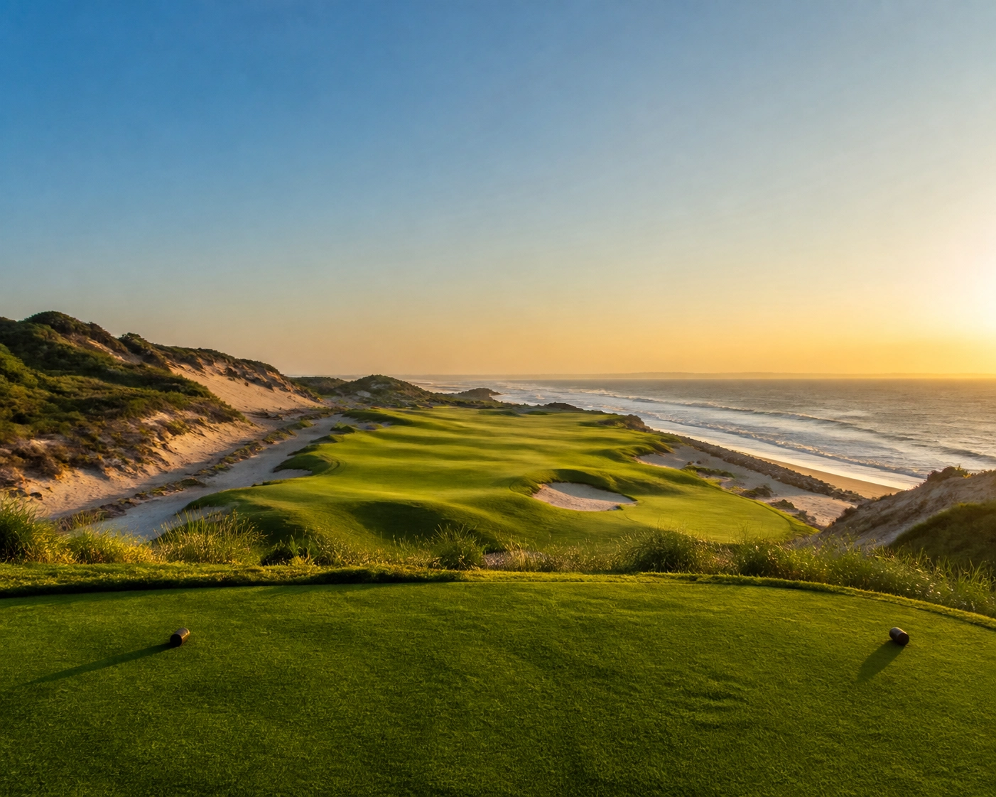 Stunning ocean views at The Bluffs Grand Ho Tram Strip, a top course on Vietnam golf tours.