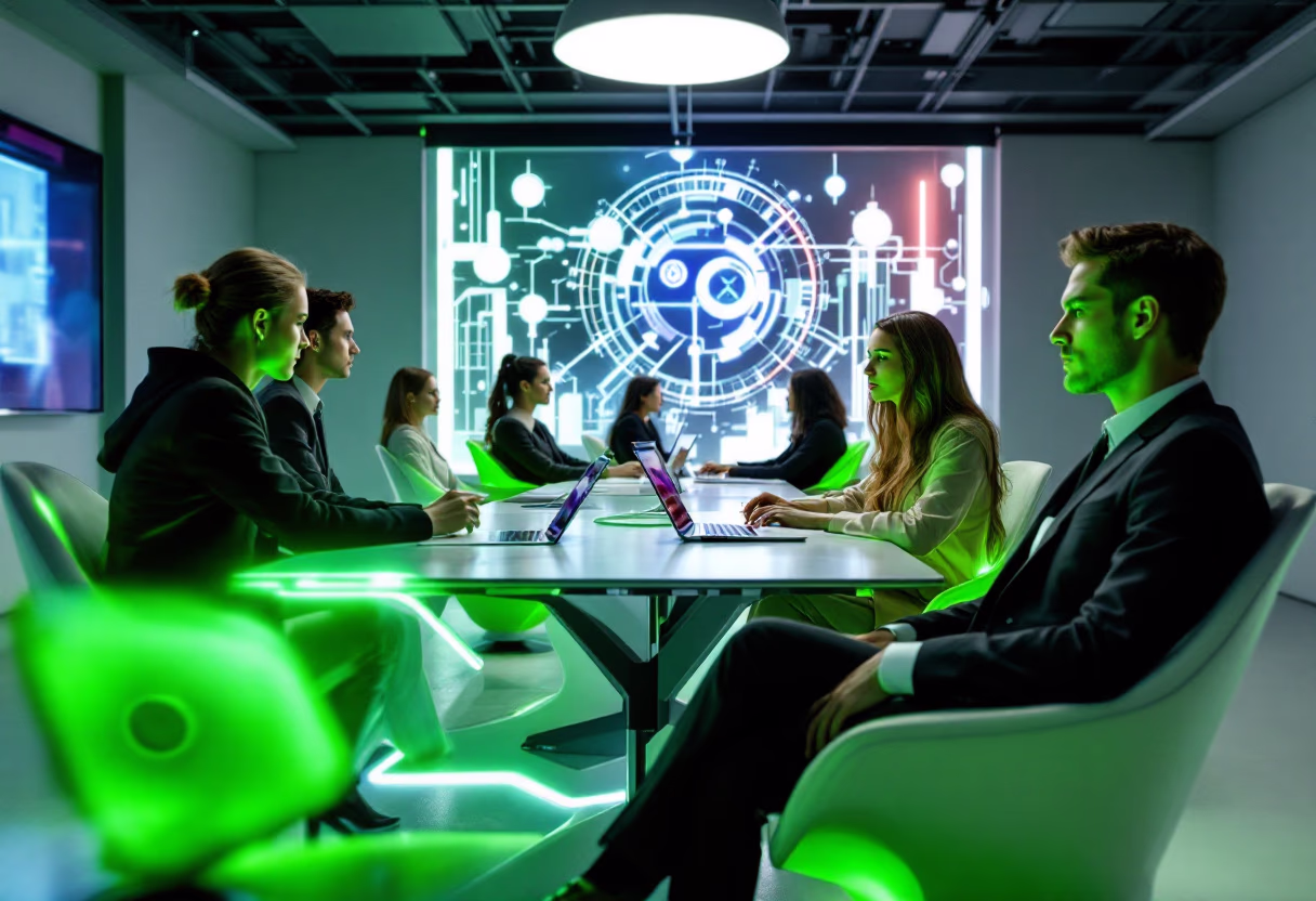 futuristic classroom setting