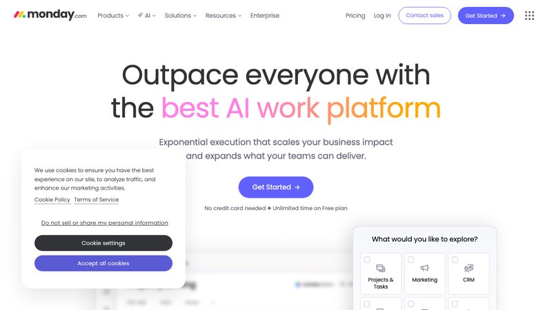 Monday.com project management software homepage