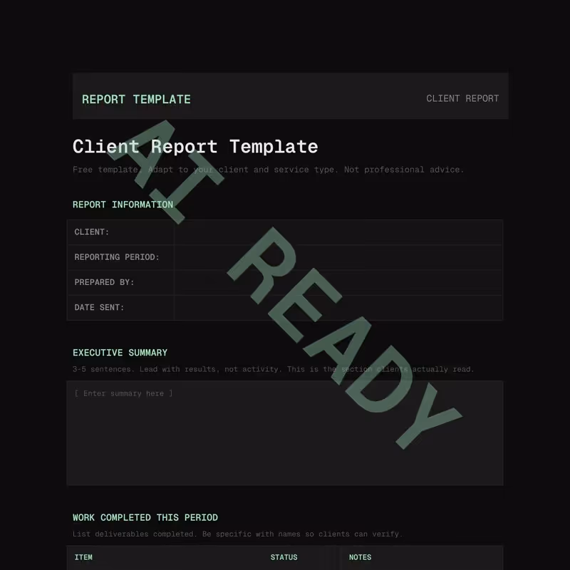 Client Report Template Preview