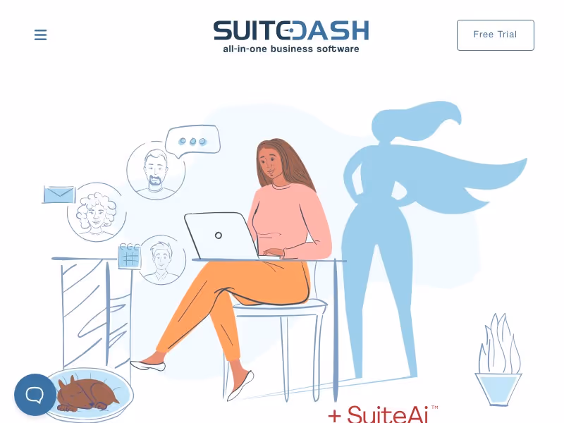 SuiteDash all-in-one business management platform homepage