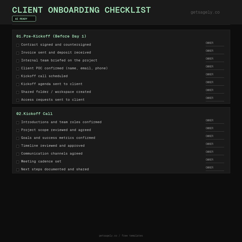 Client Onboarding Checklist Template preview