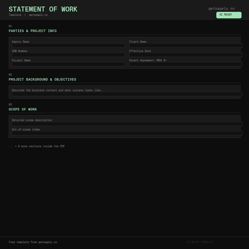 Statement of Work Template preview