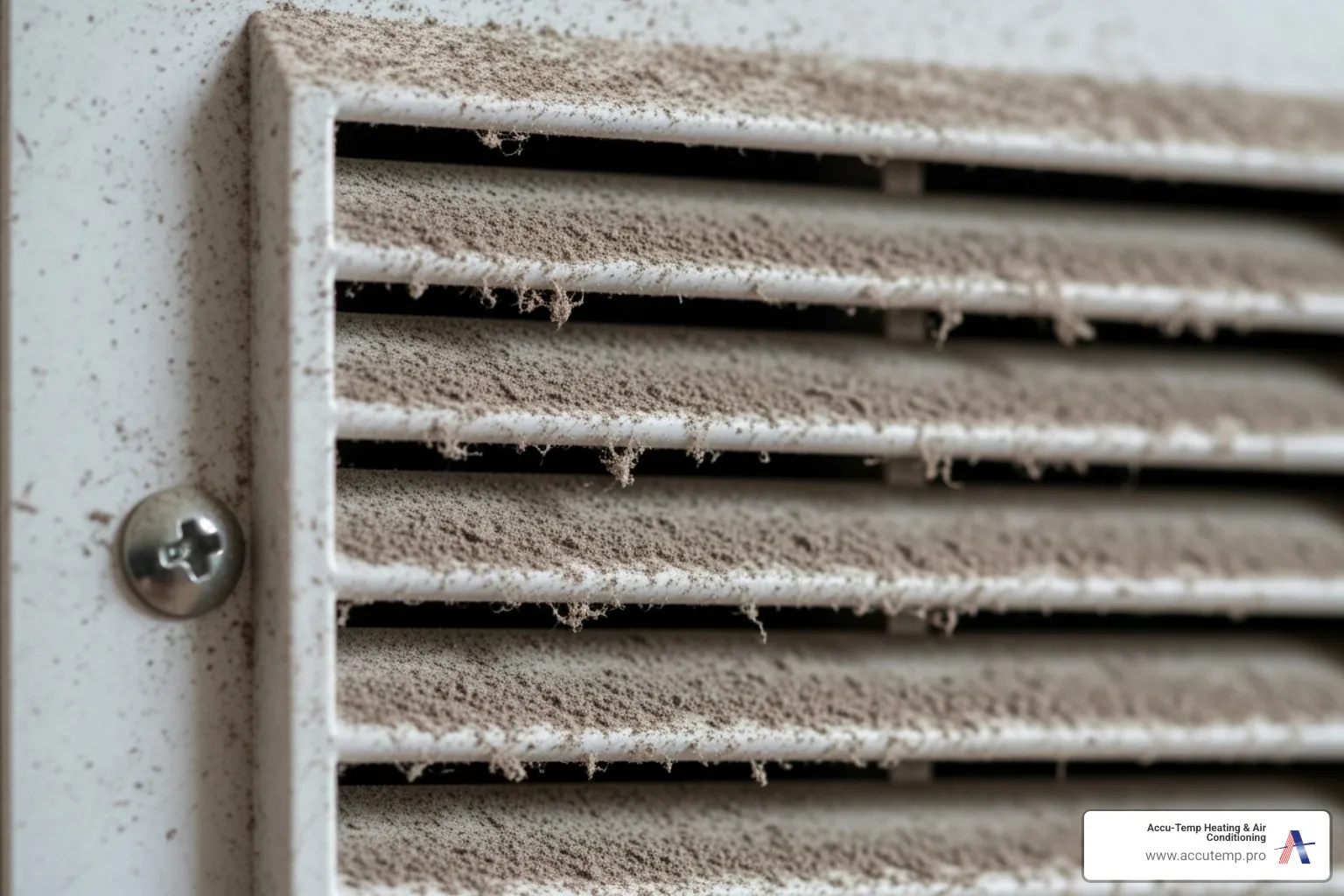 Dust buildup on a vent cover - Air duct cleaning service