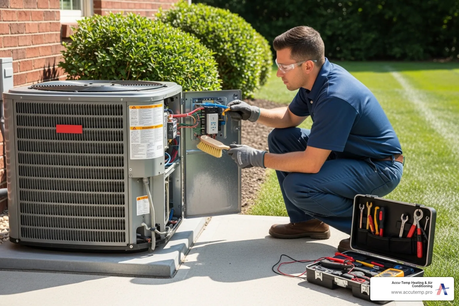 HVAC technician performing routine AC maintenance - ac service ormond beach fl