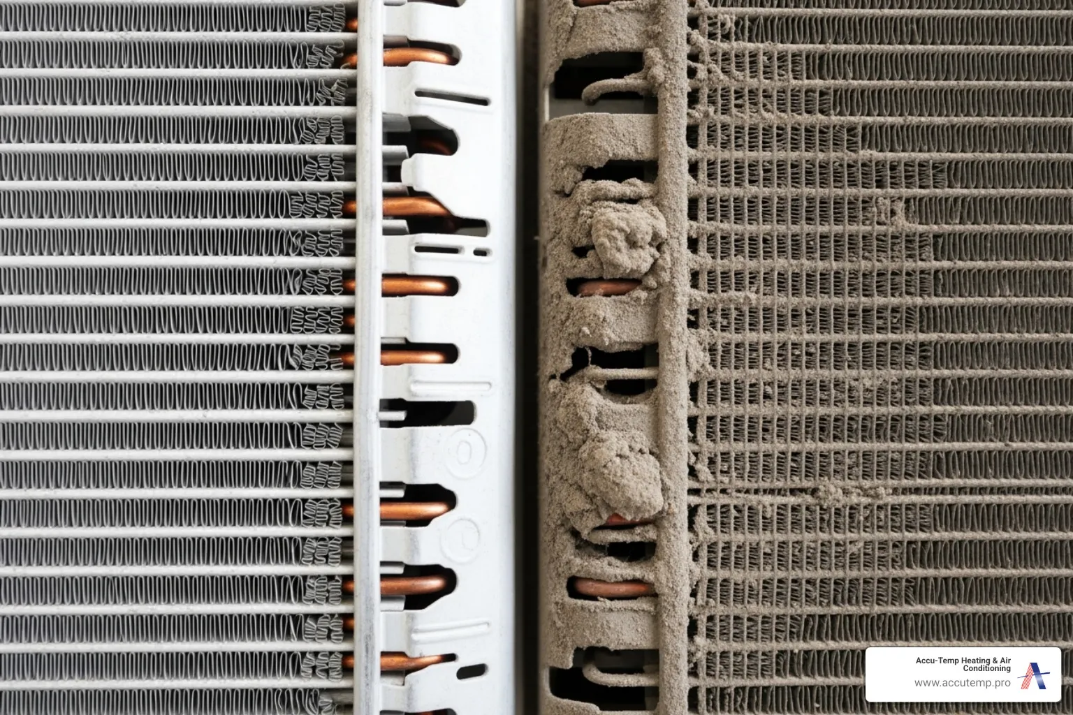 clean vs dirty evaporator coil - Air conditioner smells bad