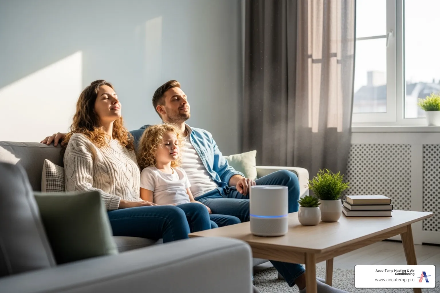 family breathing easily in a clean home - air duct cleaning