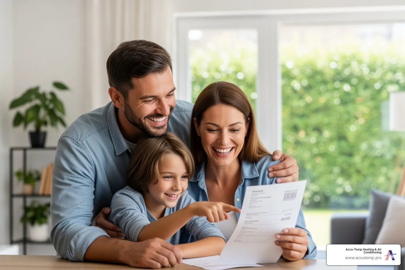 family saving money on energy bill - mini split heat pumps palm coast