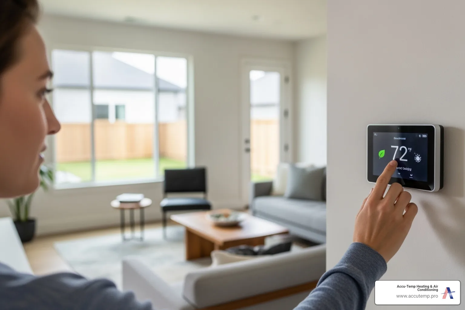 A person checking their thermostat - AC not cooling