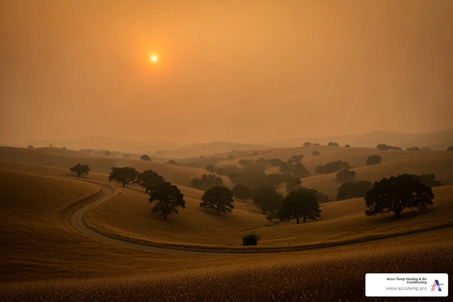 Image showing a hazy sky from distant wildfire smoke - Ormond Beach air quality