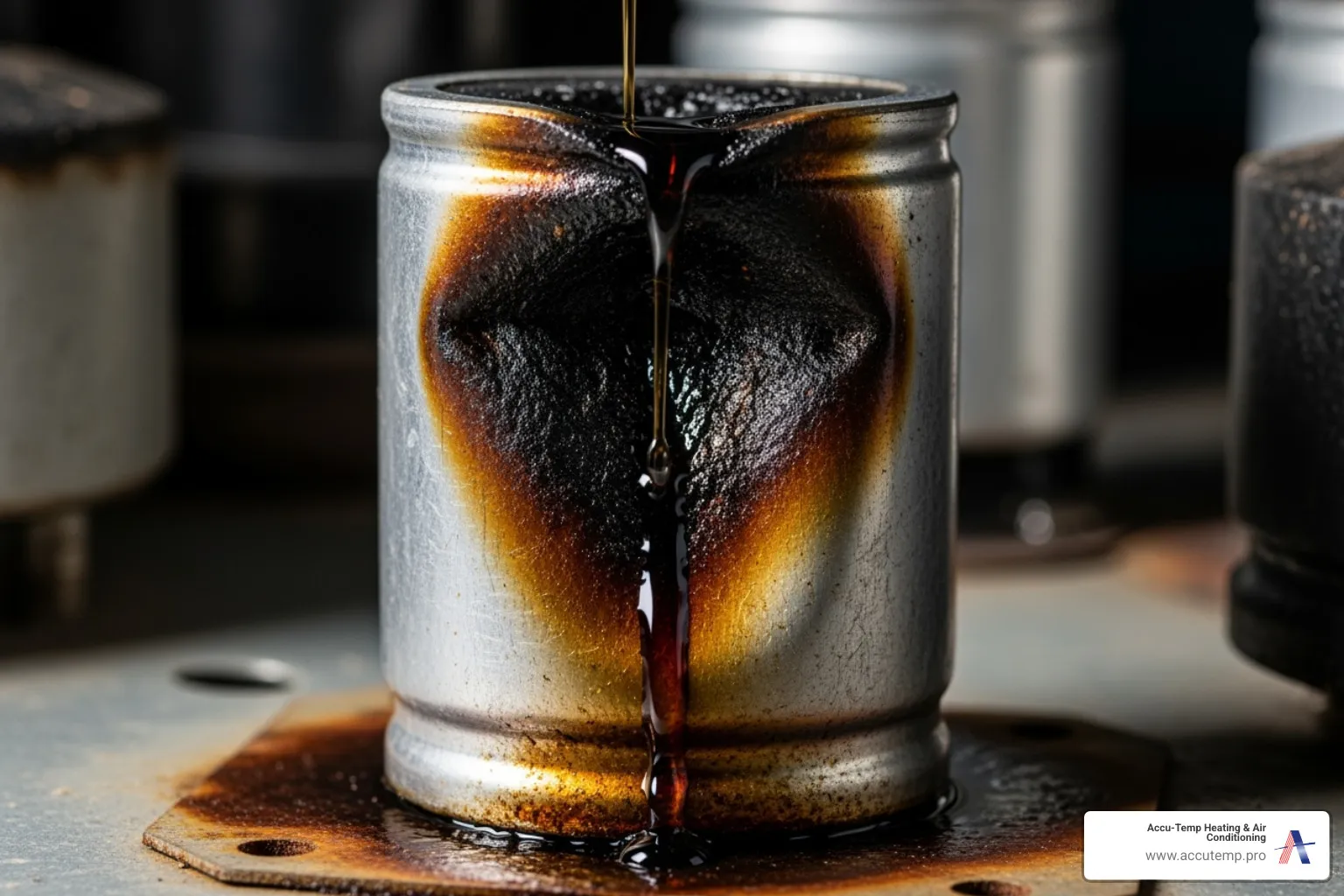 Image of a bulging and leaking AC capacitor - AC fan not working