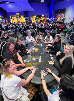 Group enjoying a relaxed poker event that encourages collaboration, fun, and friendly competition