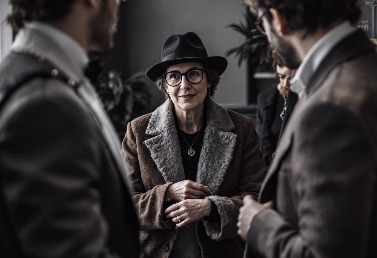 image of author networking post-event