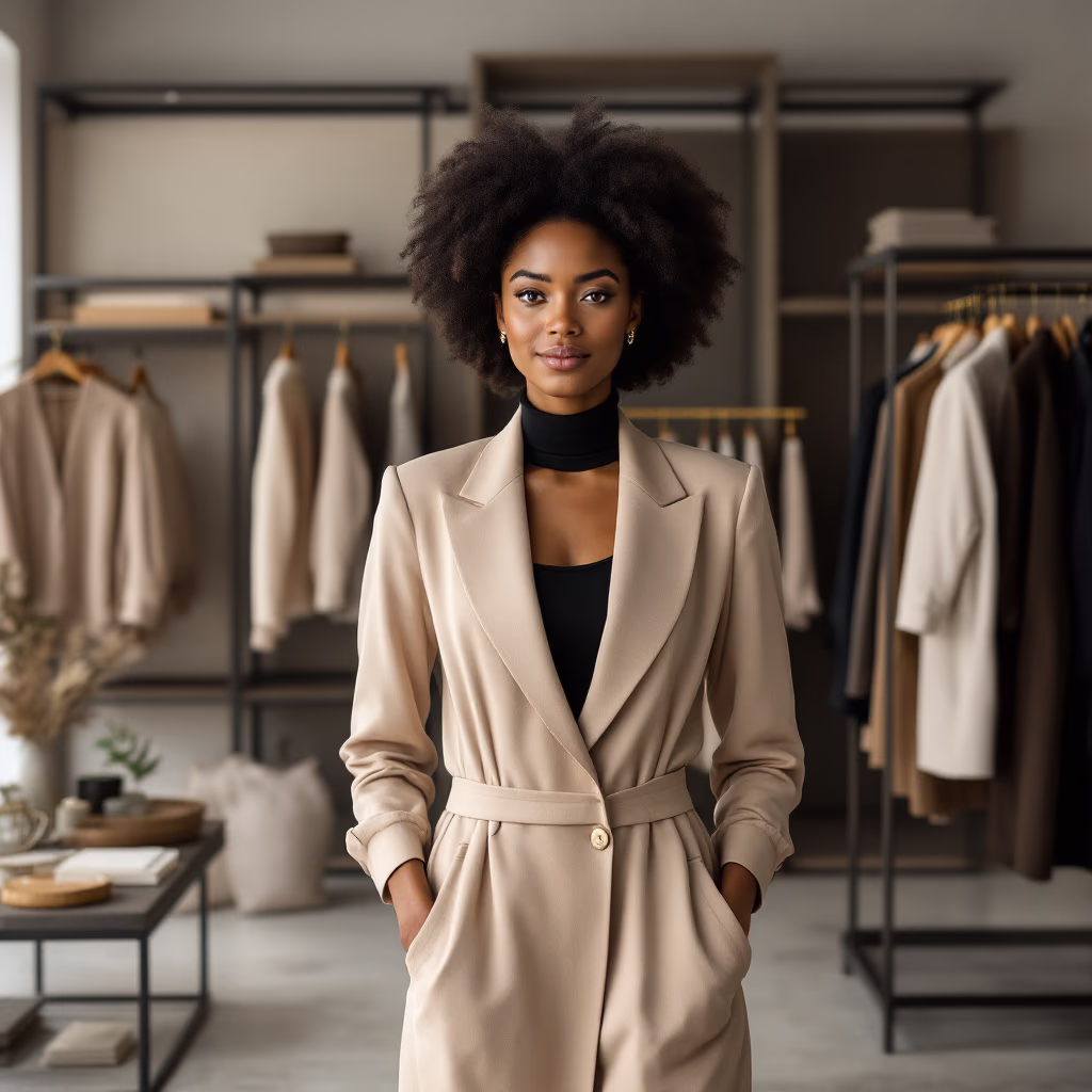 [team] image of staff member (for a clothing boutique)