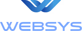 WEBSYS company logo with stylized blue overlapping shapes above the text.
