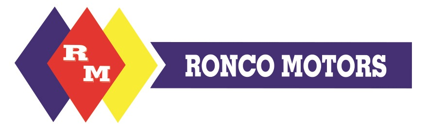 Logo with two overlapping diamonds and bold text 'RONCO MOTORS'.