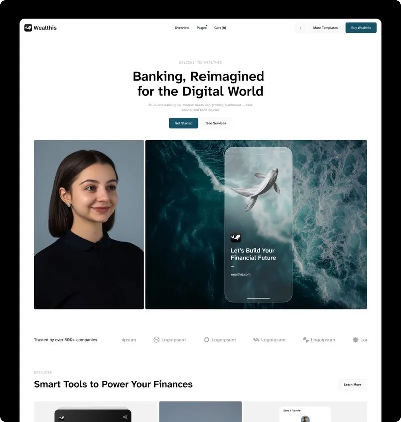 Fintech template overview feature1