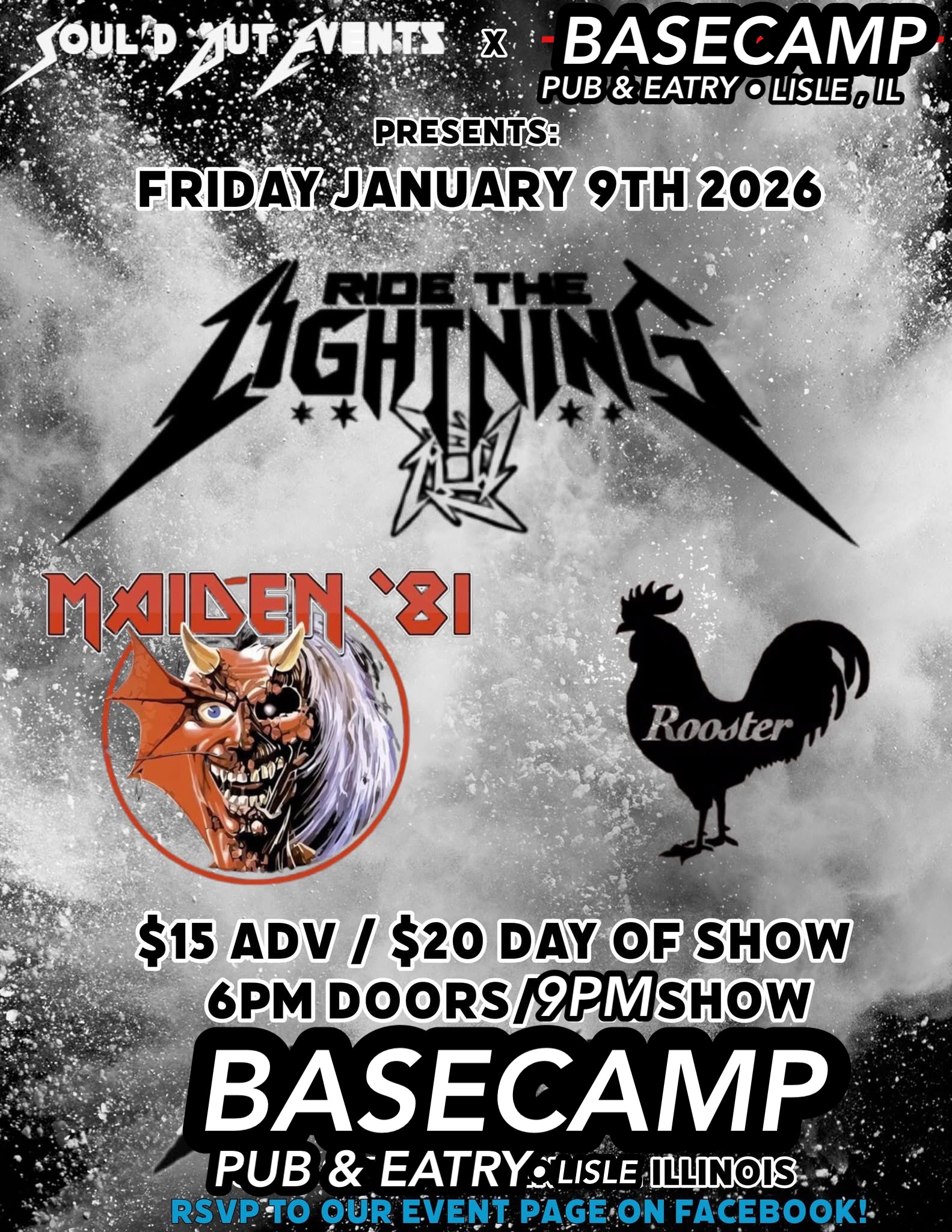 Ride the Lighting, Maiden 81' & Rooster Live in Concert!
