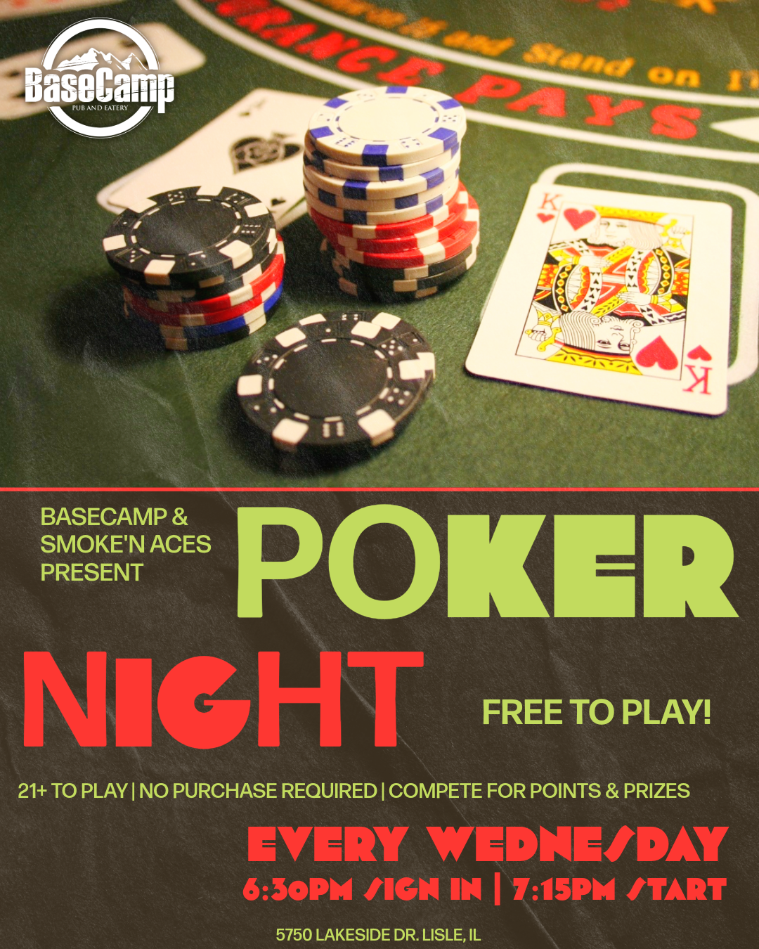 Smokin' Aces Poker Every Wednesday - FREE TO PLAY