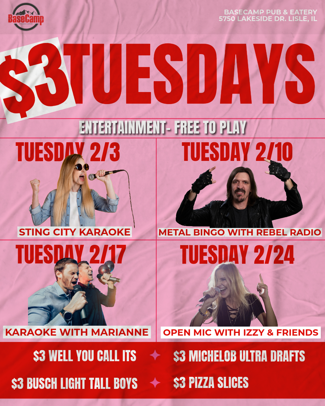 $3 Tuesdays W  Karaoke, Metal Bingo & Open Mic Night!