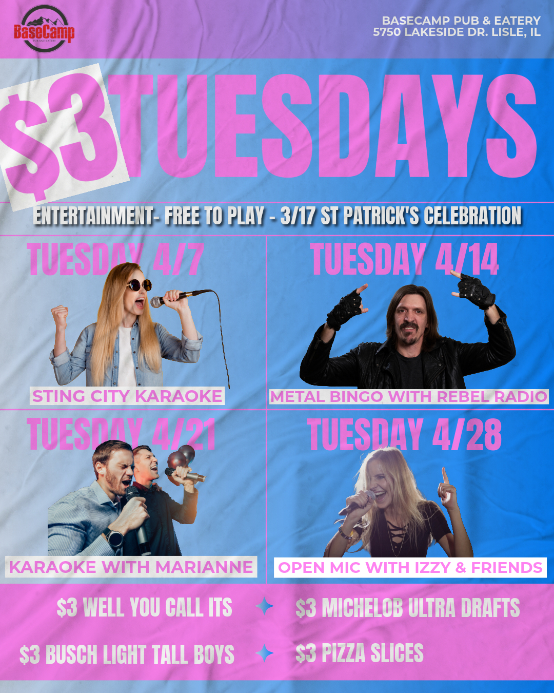 $3 Dollar Tuesdays - Karaoke, Metal Bingo & Open Mic