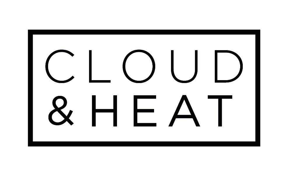Logo mit dem Text CLOUD & HEAT in einem rechteckigen Rahmen.