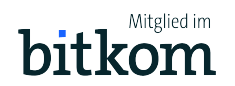Mitglied im bitkom Schriftzug.