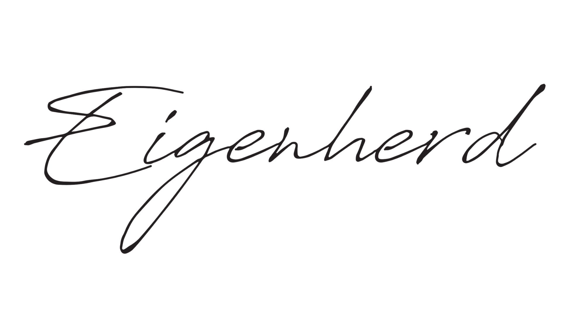 Das Wort ‚Eigenherd‘ in eleganter, handschriftlicher Schrift.