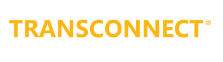 Logo mit dem Schriftzug TRANSCONNECT in orange.