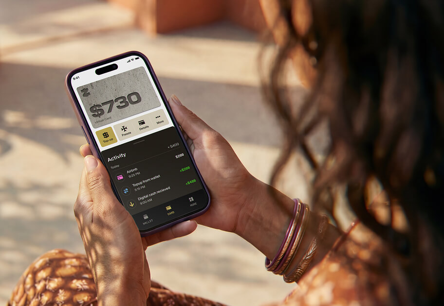 person holding a phone using the zar app