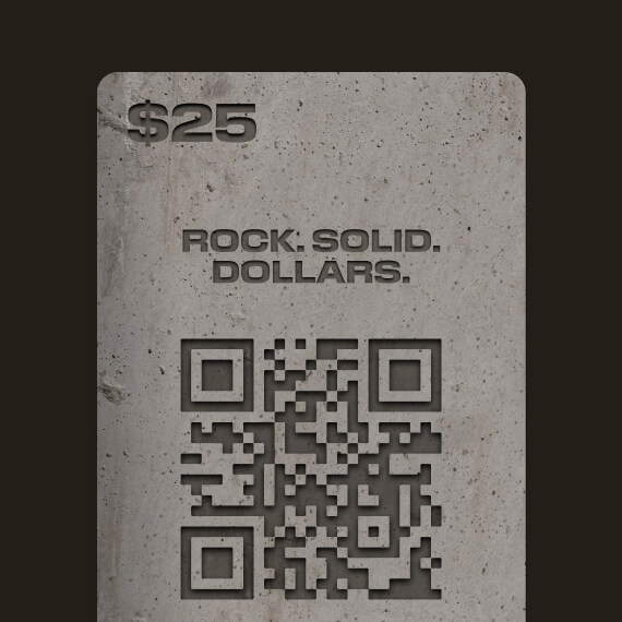 QR code with text that says "rock solid dollars"