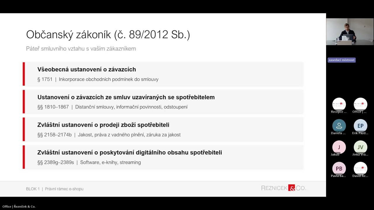 Webinář Řezníček & Co. — Právní podmínky pro vedení e-shopu v roce 2026